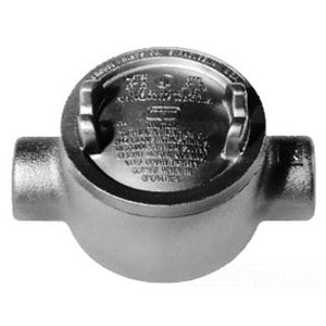 Crouse-Hinds GUAC26 Conduit Outlet Box, Type GUAC, (2) 3/4" Hubs, Malleable